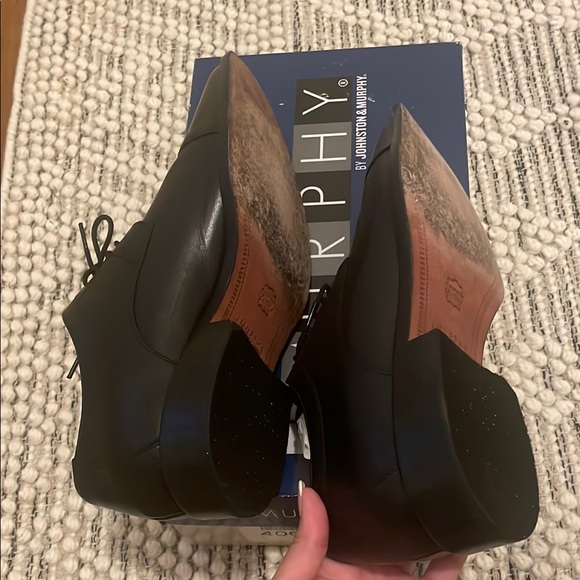 Johnston & Murphy Black Leather Oxford Shoes - Picture 4 of 5
